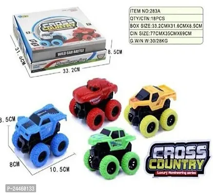 Monster Truck Toys - Push And Go Toy Trucks Friction Power Toys - Pack Of Set