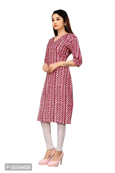 Beautiful Maroon Crepe Stitched Printed Kurtas For Women-thumb0