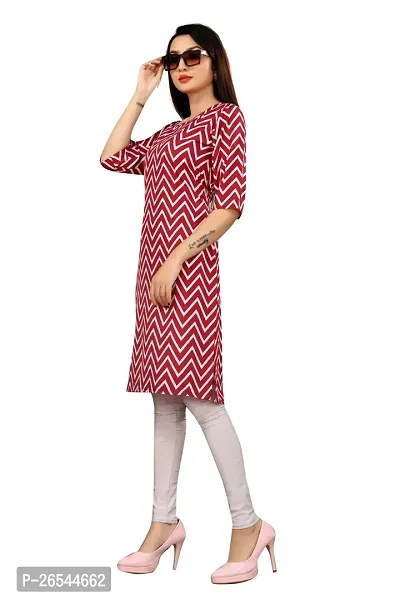 Beautiful Maroon Crepe Stitched Printed Kurtas For Women-thumb0