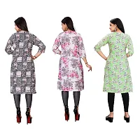 Classic Crepe Printed A-Line Kurta for Women Pack of 3-thumb1