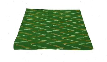 Spillbox Unstitched Kurta material fabric for women Dress/Kurti/Blouse/Long Skirt/Palazzos-Ikkat pattern -1 METRE (GREEN YELLOW ZIGZAG)-thumb1