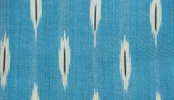 Spillbox Handprinted Ikat Cotton Unstitched Fabric Material for Women Dress/Kurta/Blouse/Long Skirt/Palazzos- (Blue Diamond, 1 METRE)-thumb2