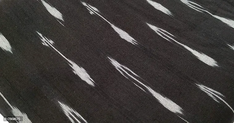 Spillbox Handprinted Ikat Cotton Unstitched fabric material for Men Kurta 2.5 Meter &ndash; Black Arrow-thumb2