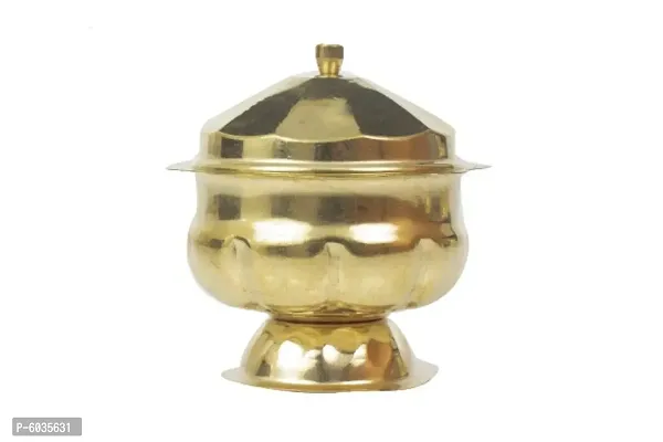 Brass Puja Traditional Brass Handmade Beautiful Kumkum/Sindoor Box Holder for puja KumKum- (Tiptop)