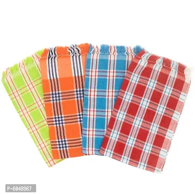 Soft Cotton Hand Towel,Face Towel,Kitchen Towel, dish Towel cloth Quick Absorption and Faster Drying Multicolor (pack -4) (Fluro-Red-Orange-Blue)-thumb0