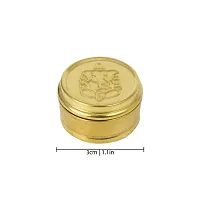 Spillbox Pure Brass Box - Mandir Roli/Chawal/Chandan/Kumkum Puja Box/Dabbi-Small Dabbi(3)-thumb3