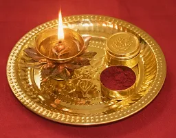Spillbox Pure Brass Box - Mandir Roli/Chawal/Chandan/Kumkum Puja Box/Dabbi-Small Dabbi(5)-thumb2