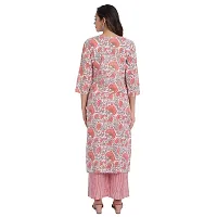 Haute  Humble Pink and Grey color round neck straight kurta and palazzo set-thumb3