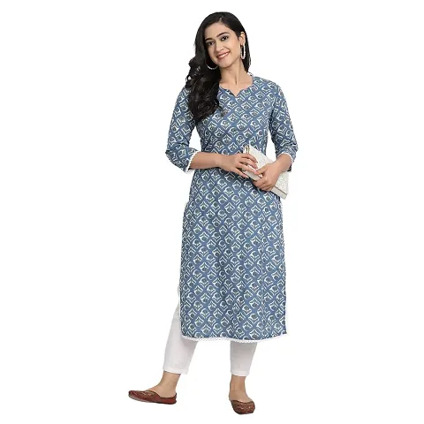 Haute Humble-Cotton Straight Wedding and Casual Women's Kurta Kurtis