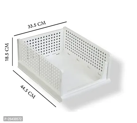 Stackable Storage Organizer - (3PC- Big White)-thumb2