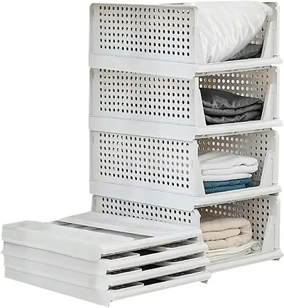 Stackable Storage Organiszer - (4PC Big - White)