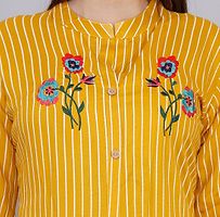 Elegant Yellow Embroidered Rayon  Women's Kurta-thumb3