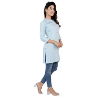 Women's Beautiful Blue Rayon Solid Kurta-thumb2