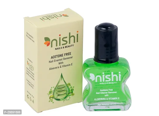 Nishi Nails Acetone-Free Nail Enamel Remover with Aloe Vera  Vitamin E - 27 ml, Green-thumb0