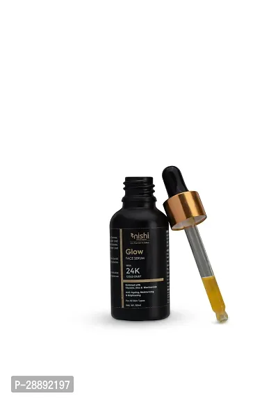 Nishi Nails  Beauty Live Your Life In Colour Face Glow Serum With 24k Gold Dust For All Skin Type -30 ml