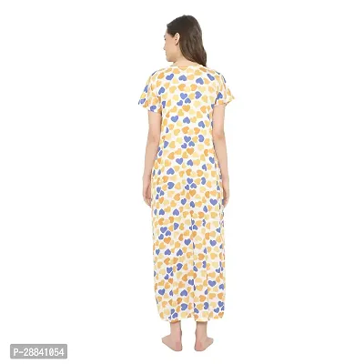 Elegant Yellow Hosiery Printed Nighty For Women-thumb2