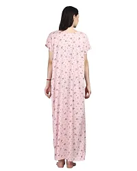 Elegant Peach Cotton Blend Printed Nighty For Women-thumb1