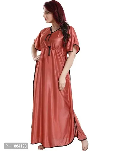 Zionity Women Nighty in Brown-thumb4