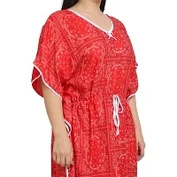 Elegant Red Cotton Blend Printed Nighty For Women-thumb4