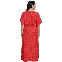 Elegant Red Cotton Blend Printed Nighty For Women-thumb1