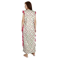 Elegant Green Satin Printed Nighty For Women-thumb1