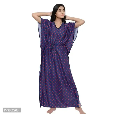 Women Satin Printed Nightwear-thumb0