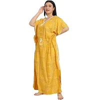 Elegant Yellow Cotton Blend Printed Nighty For Women-thumb2