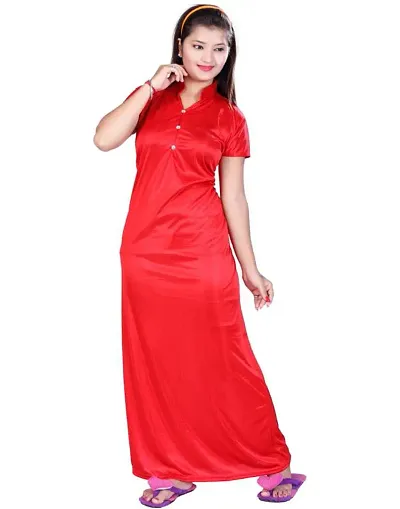 Best Selling Satin Nighty With Robe Women's Nightwear 