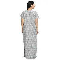 Elegant Grey Cotton Printed Nighty For Women-thumb1