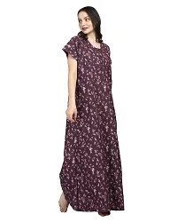 Elegant Purple Cotton Printed Nighty For Women-thumb3