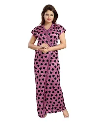 Zionity Women's Satin Solid Maxi Nighty with Robe (ZNT015J12O_Purple_Free Size)-thumb2