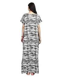 Elegant Black Rayon Printed Nighty For Women-thumb1