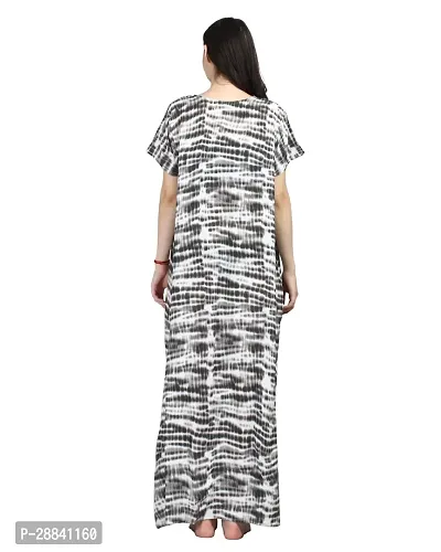 Elegant Black Rayon Printed Nighty For Women-thumb2