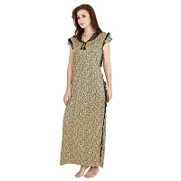 Elegant Grey Satin Printed Nighty For Women-thumb3