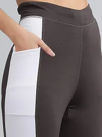 Stylish Grey Lycra Blend Solid Jeggings For Women-thumb4