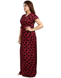 Zionity Women's Satin Solid Maxi Nighty (ZNT015J09O_Maroon_Free Size)-thumb3