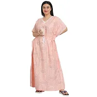 Elegant Pink Cotton Blend Printed Nighty For Women-thumb2