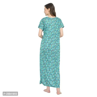 Elegant Green Hosiery Printed Nighty For Women-thumb2