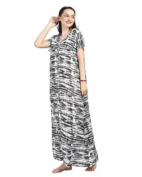 Elegant Black Rayon Printed Nighty For Women-thumb3