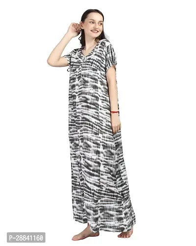 Elegant Black Rayon Printed Nighty For Women-thumb4