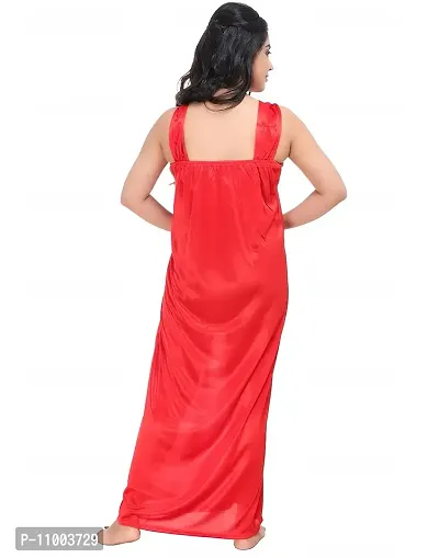 Zionity Women Nighty in Red (Free Size)-thumb2