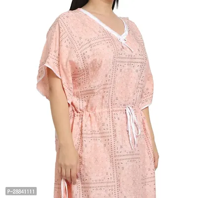 Elegant Pink Cotton Blend Printed Nighty For Women-thumb5