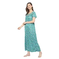 Elegant Green Hosiery Printed Nighty For Women-thumb2