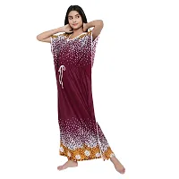 Elegant Multicoloured Satin Printed Nighty For Women-thumb2