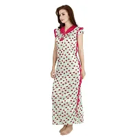 Elegant Green Satin Printed Nighty For Women-thumb2