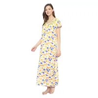 Elegant Yellow Hosiery Printed Nighty For Women-thumb2