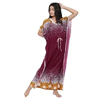 Elegant Multicoloured Satin Printed Nighty For Women-thumb3