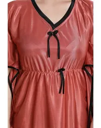 Zionity Women Nighty in Brown-thumb4