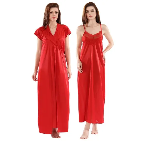 Zionity Nighty with Robe for Women in