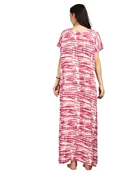 Elegant Maroon Rayon Printed Nighty For Women-thumb1